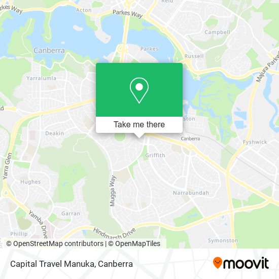 Capital Travel Manuka map