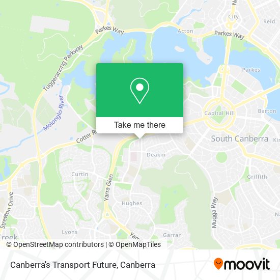 Canberra's Transport Future map