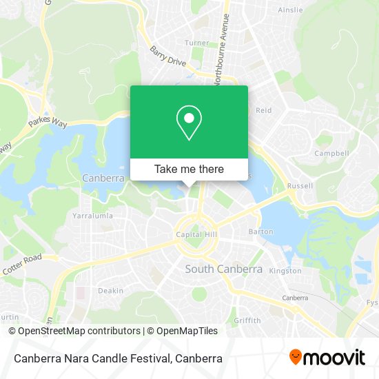 Canberra Nara Candle Festival map