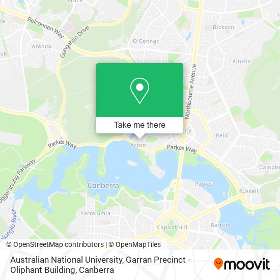 Australian National University, Garran Precinct - Oliphant Building map