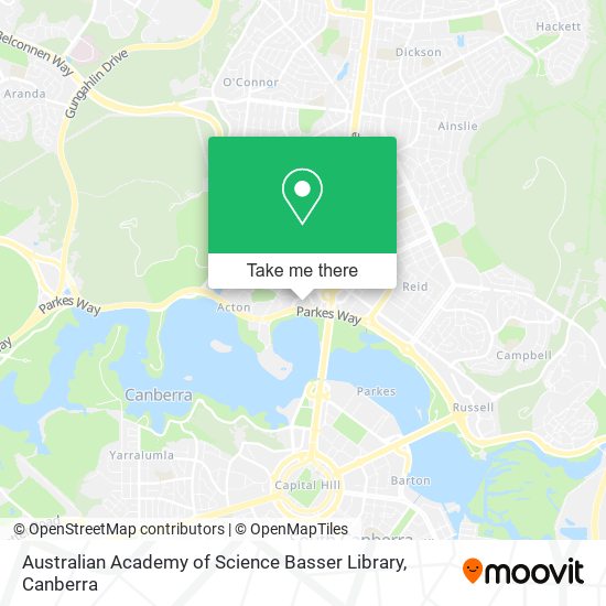 Mapa Australian Academy of Science Basser Library