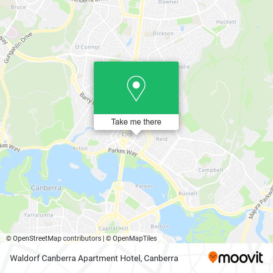 Mapa Waldorf Canberra Apartment Hotel