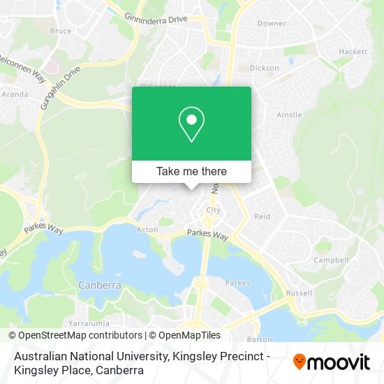 Australian National University, Kingsley Precinct - Kingsley Place map