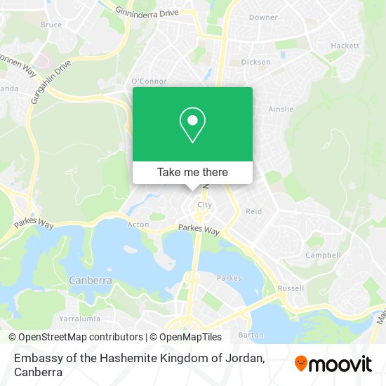 Embassy of the Hashemite Kingdom of Jordan map