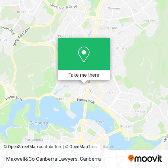 Mapa Maxwell&Co Canberra Lawyers