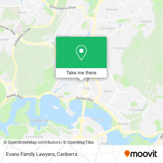 Evans Family Lawyers map