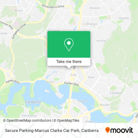 Mapa Secure Parking-Marcus Clarke Car Park