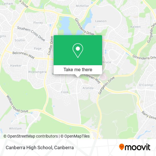 Mapa Canberra High School