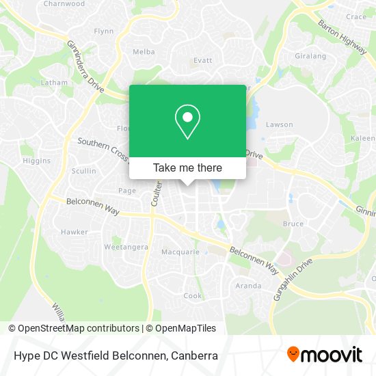 Mapa Hype DC Westfield Belconnen