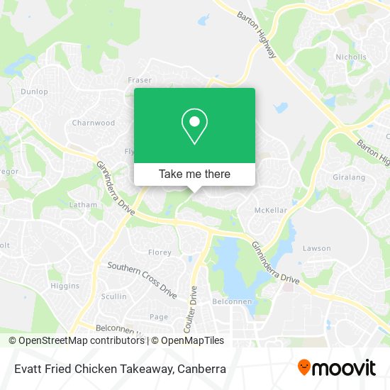 Evatt Fried Chicken Takeaway map
