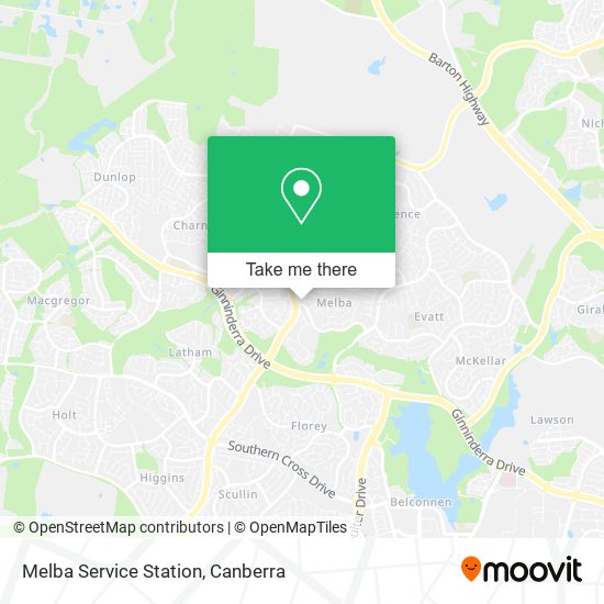 Mapa Melba Service Station