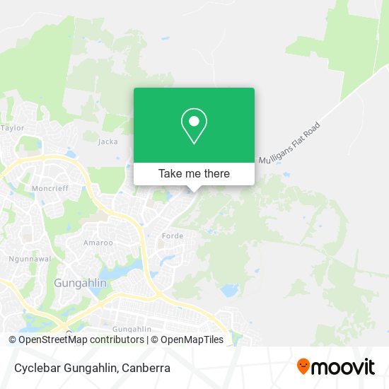 Mapa Cyclebar Gungahlin