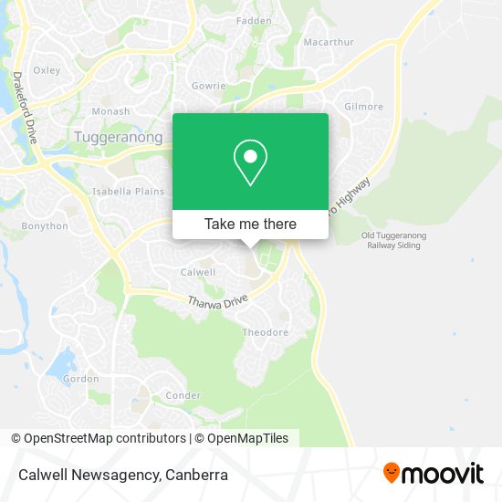 Calwell Newsagency map