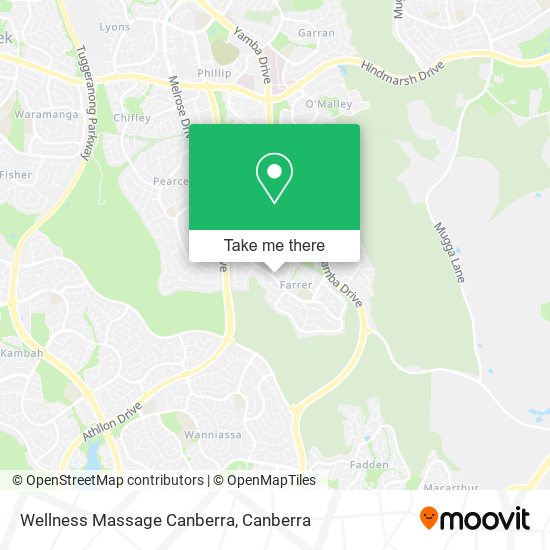 Wellness Massage Canberra map