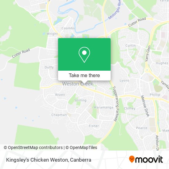 Kingsley's Chicken Weston map