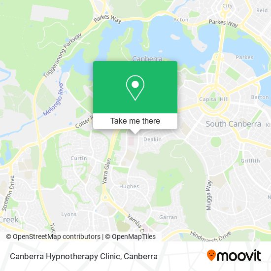 Canberra Hypnotherapy Clinic map