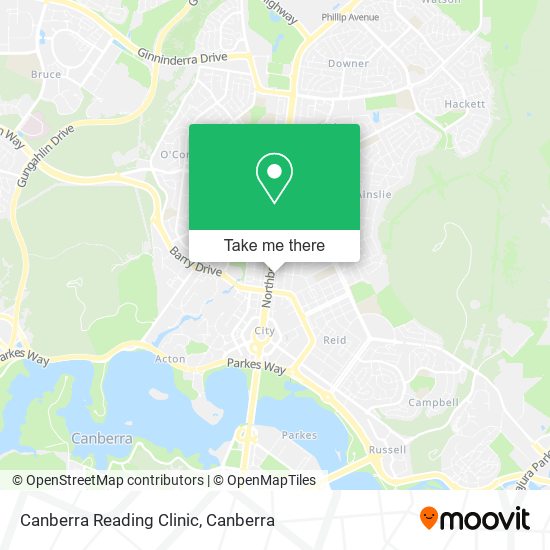 Canberra Reading Clinic map