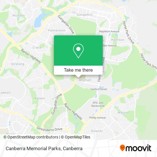 Mapa Canberra Memorial Parks