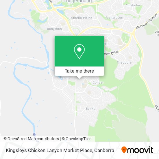 Mapa Kingsleys Chicken Lanyon Market Place