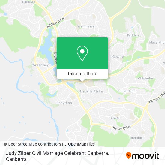 Judy Zilber Civil Marriage Celebrant Canberra map
