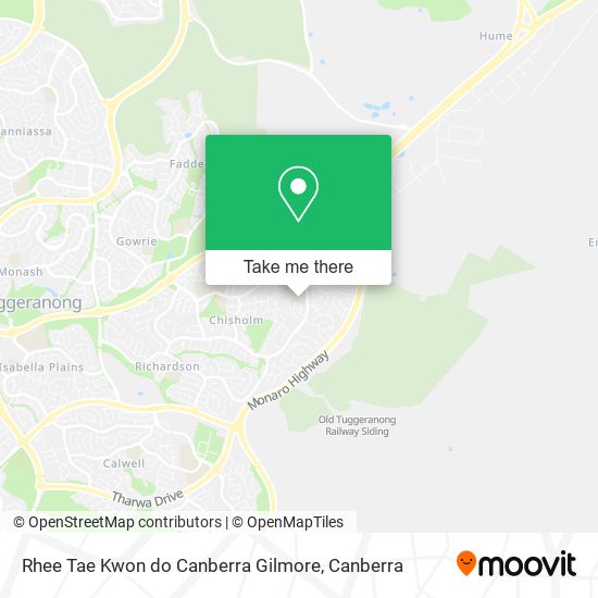 Rhee Tae Kwon do Canberra Gilmore map