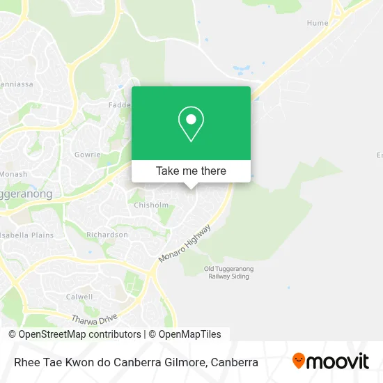 Mapa Rhee Tae Kwon do Canberra Gilmore