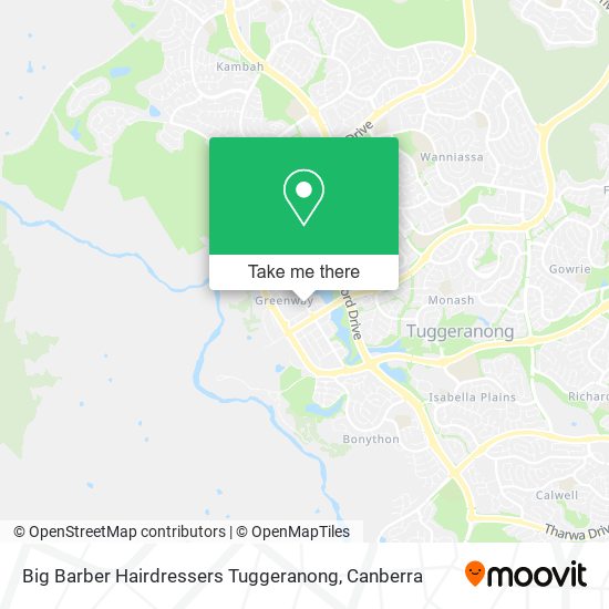 Big Barber Hairdressers Tuggeranong map