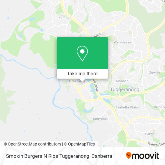 Smokin Burgers N Ribs Tuggeranong map