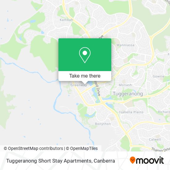 Mapa Tuggeranong Short Stay Apartments