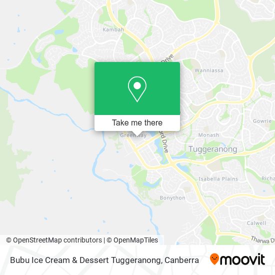 Mapa Bubu Ice Cream & Dessert Tuggeranong