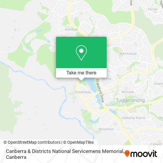 Canberra & Districts National Servicemens Memorial map
