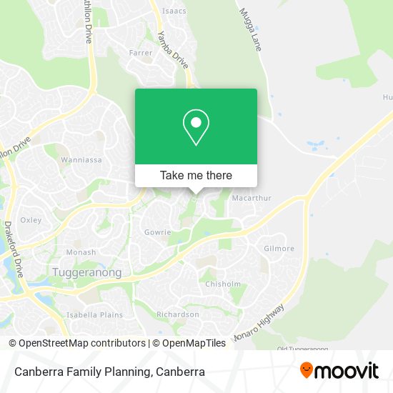 Canberra Family Planning map