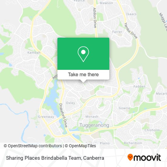 Sharing Places Brindabella Team map