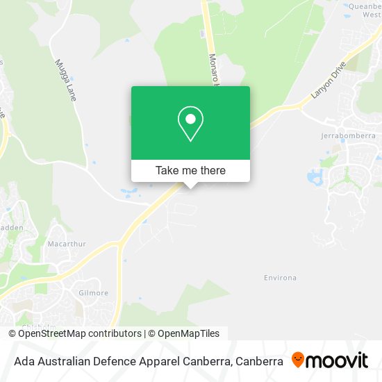 Ada Australian Defence Apparel Canberra map