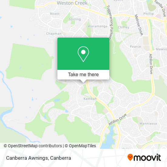 Canberra Awnings map