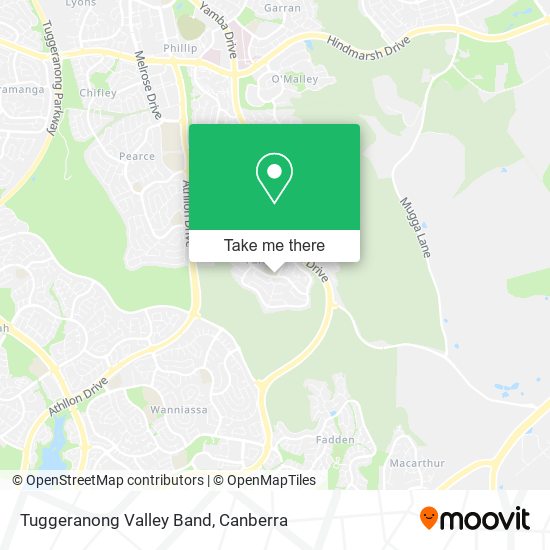 Mapa Tuggeranong Valley Band