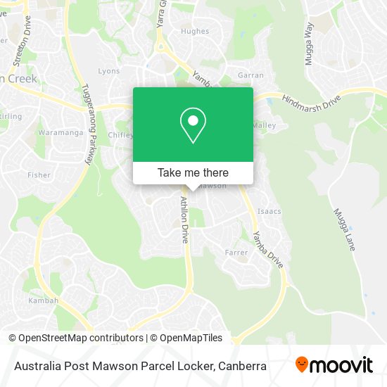 Mapa Australia Post Mawson Parcel Locker