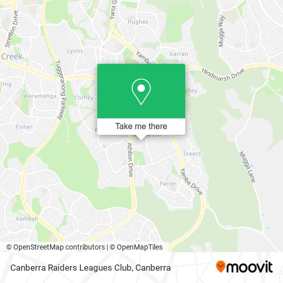 Mapa Canberra Raiders Leagues Club