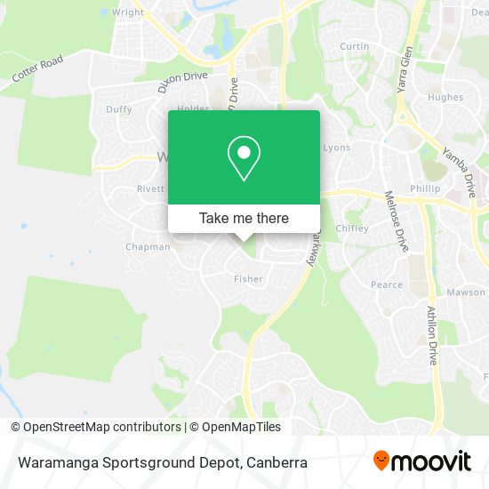 Mapa Waramanga Sportsground Depot