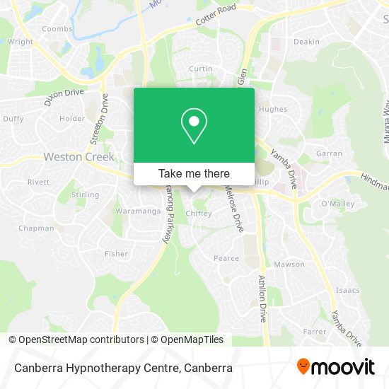 Canberra Hypnotherapy Centre map