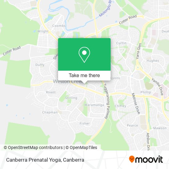 Mapa Canberra Prenatal Yoga