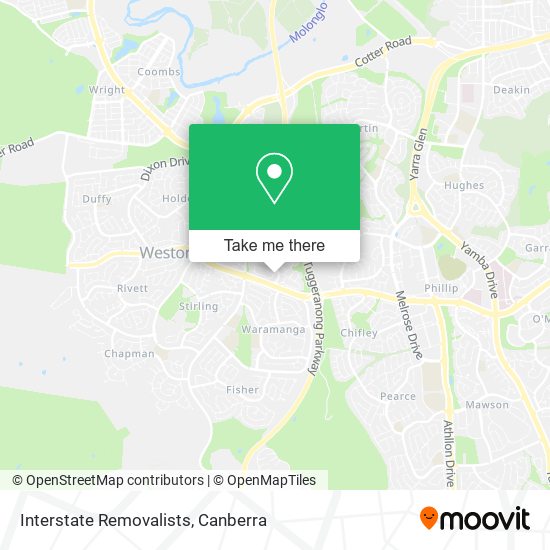 Interstate Removalists map