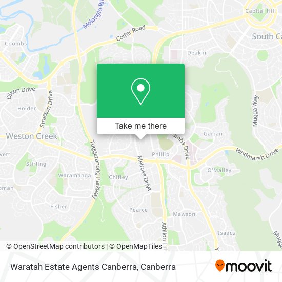 Waratah Estate Agents Canberra map