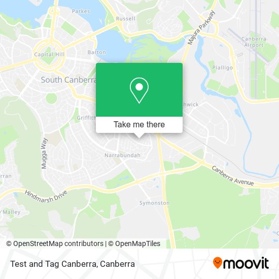 Mapa Test and Tag Canberra