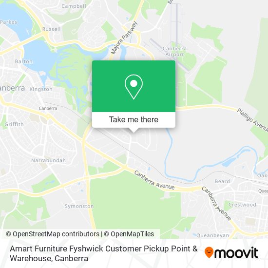Amart Furniture Fyshwick Customer Pickup Point & Warehouse map