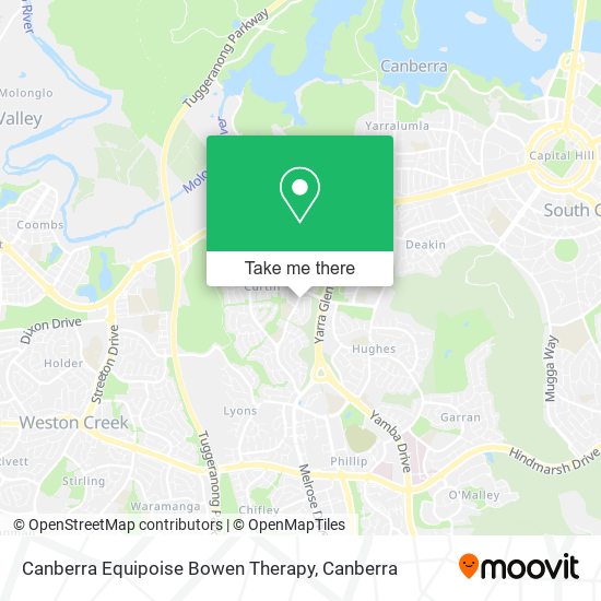 Canberra Equipoise Bowen Therapy map