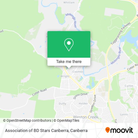 Association of BD Stars Canberra map