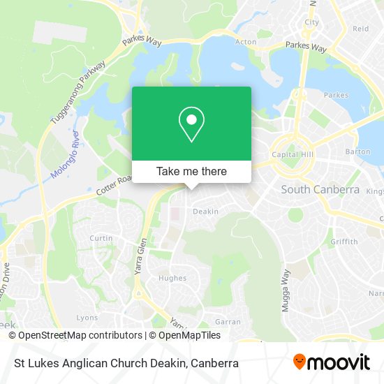 St Lukes Anglican Church Deakin map