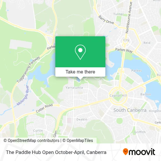 Mapa The Paddle Hub Open October-April