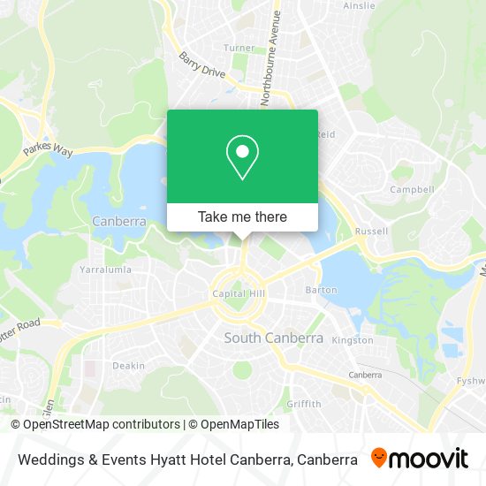 Weddings & Events Hyatt Hotel Canberra map